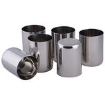 Jagani Stainless Steel Serving Silver Color Glasses Mirror Finish Designer Glass Multi Purpose Unbreakable Water Drinking Glass - Set of 6 pcs