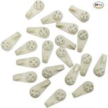 Mabalo Plastic Hard Wall Picture Frame Hooks Hangers 4-Pin, 20-Pieces- White