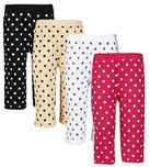 Sinimini Girls Colorful Dot Print Capri (Pack of 4)