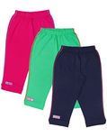 OCEAN RACE Girls Stylish attarctive colors Cotton Capris(3/4 th Pant)-Pack of 3-15188-4/5YRS