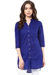 Khankan Rayon Sleeveless Collar Round Neck Long Mid-Thigh Length Straight Casual Wear Pleated Checkered Striped Tunic Top Kurti Kurta For Women & Girls (Blue_Green_ZT-KRRC-B-XL)
