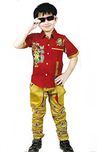 Kids Party wear dresses_Kids Dresses_Boys Dress (Red Shirt, 2-3 Years)