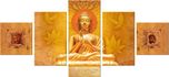 SAF BUDDHA LARGE 5PANEL Ink Painting(24 inch x 50 inch)