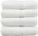 RBK White Cotton Large Bath Towels (Pack Of 4)