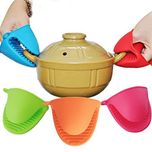 Orpio Heat Resistant Silicone Microwave Oven Mitts Cooking Pinch Grips Glove Pot Holder