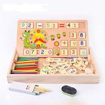 Happy GiftMart Multi Functional Wooden Maths Toy, Number Blocks, Wooden Calculator, Blackboard, Sticks Montessori Mehtod for Kids