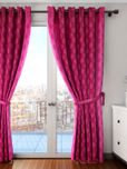 SWAYAM Sigma Pink Single Ethnic Print Blackout Long Door Curtain