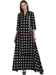 Nayo Women Black Printed Kurta with Skirt