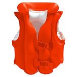 Rvold Kids Children Inflatable Swim Vest Life Jacket with 3 Valves + 2 Quick Release Buckles - For Swimming, Water Sports  3 years to 6 years (Color May Vary as Yellow or Orange)