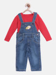 612 league Boys Navy Denim Dungarees with T-shirt