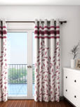 Cortina Off-White & Mauve Single Patterned Blackout Door Curtain