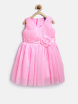 YK Girls Pink Solid  Dress