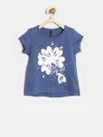 United Colors of Benetton Girls Blue Printed Round Neck T-shirt
