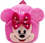 Richy Toys Velvet 10 Ltr Pink School Bag
