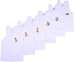 kuchipoo Baby Boys Regular Fit Cotton Vest (Pack of 6)(KUC-INN-901_40 cm - (0 to 3 Months)_white)