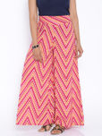 Desi Weaves Pink & Orange Printed Palazzo Trousers