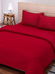 SEJ by Nisha Gupta Maroon 210 TC Fine Cotton Double Bedsheet with 2 Pillow Covers
