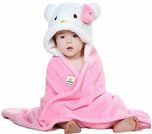Brandonn Embroidered Single Hooded Baby Blanket Baby Pink(AC Blanket)