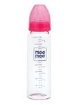 Mee Mee Premium Glass Feeding Bottle - Pink (240 ml)