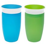 Munchkin Miracle 360 Sippy Cup, 10 Ounce, 2 Count (Green/Blue)