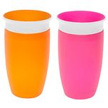 Munchkin Miracle 360 Sippy Cup, 10 Ounce, 2 Count (Pink/Orange)