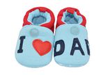 Baby Bucket Pre-Walker Shoes Light Weight Soft Sole I Love Dad Blue & Red Color Baby Boys Booties Shoes (4-8 Months)