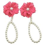 Magideal Baby Pearl Barefoot Toddler Foot Flower Sandals Anklet Chain Watermelon Red