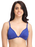 Clovia Blue Half-Coverage Plunge Bra BR0768P08