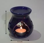 Pure Source India Regular Ceramic Aroma Burner Good Quality Coming With 1 Pcs Free Candles . (Blue)