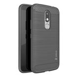 Tarkan Moto M Carbon Fibre Case , Armour Rugged Shock Proof HQ Rubberized Back Cover [Fossil Grey] [Extremely lightweight and Protective]