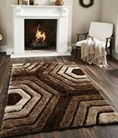 Innovative Edge Carpets (Designer Shaggy Fur Abstract Polyester Carpet-3Ft X5 Ft)
