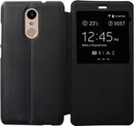 COVERNEW Flip Cover for Mi Redmi Note 4(Cherry Black, Artificial Leather, Plastic)