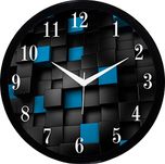 IT2M Designer Round Plastic Wall Clock (28 cm x 28 cm x 5 cm, Black, 1BB)
