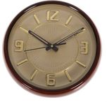 SMERA Analog Wall Clock(Gold, Brown, With Glass)