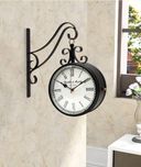 Home Sparkle Analog Wall Clock(Black, With Glass)