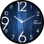 MGN Analog 28 cm Dia Wall Clock(Black, With Glass)