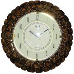 Ajanta Analog Wall Clock(Brown, With Glass)