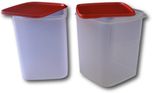 Tupperware Smart Storer # 4  - 5.4 L Plastic Grocery Container(Pack of 2, White, Red)