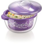 Nayasa Nova Plastic Casserole with Spoon, 1.5 Litres, Purple