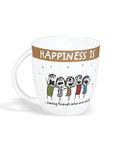 Clay Craft - Happiness Is, Having Friends Bone China Milk Mug, 270ml/5.6cm, Multicolour