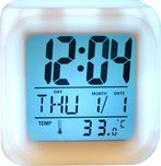 Wallace Glow Color Change Led Alarm Clock Calendar Temperature Desktop Digital Clocks Table Backlight Light Decoration Digital Multi-Color Clock