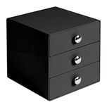 InterDesign 3-Drawer Storage Organizer for Cosmetics, Makeup, Beauty Products or Kitchen/ Office Supplies, Black