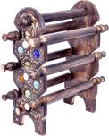 Genius Bird Wooden Bangle Stand (Antique, 6 Rod) Showpiece  -  30 cm(Wooden, Brown)