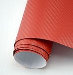 Indiashopers 3D bon Fiber Twill-Weave Matte Design Decal Wrap Vinyl Film (2 x 5 Feet) - Red