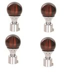 S Decor Copper Stainless Steel Curtain Finial with Brackets - Pack of 4 Nos