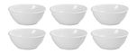 Lifeplast thick and durable Square Microwave Safe Plastic Bowl - Cereal bowl set of 6 (White)
