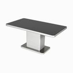 Godrej Interio Neo Apple Glass 6 Seater Dining Table(Finish Color - Black::Silver)