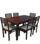Shagun SA 7114 Six Seater Dining Table Set (Brown)