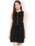 Miss Chase Women Black Solid A-Line Dress