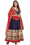 Vibes Women Georgette Salwar Suit Dress Material (V157-1203 _Blue _Free Size)